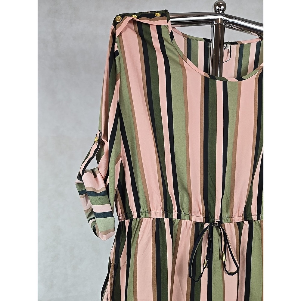 Mileage Shirt Womens Size 1X Top Stretch Waist Multicolor Stripped Top NEW - Picture 3 of 5